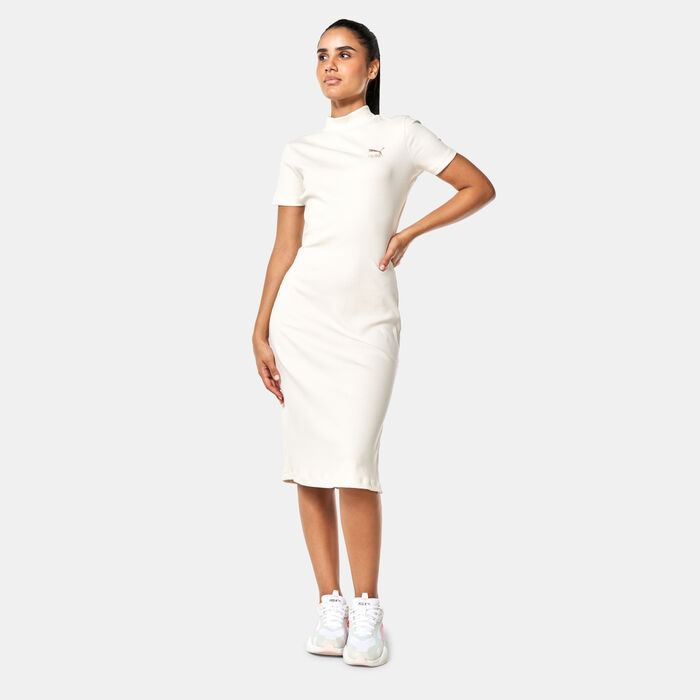 PUMA Women's Classics Ribbed Dress Beige image number 0