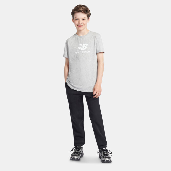 New Balance Kids' Jersey Stacked Logo T-Shirt Grey New Balance Kids' Jersey Stacked Logo T-Shirt Grey image number 2