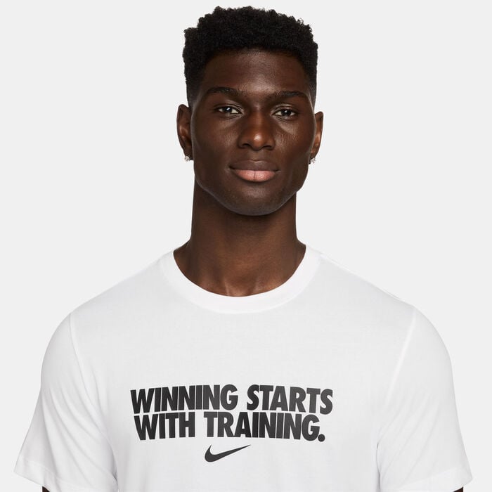 Nike Men's Dri-FIT Winning Training T-Shirt White Nike Men's Dri-FIT Winning Training T-Shirt White image number 2