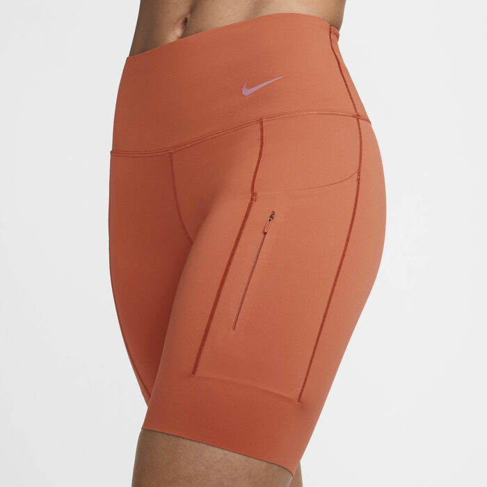 Nike Women's Go Firm-Support Mid-Rise Biker Shorts Peach image number 3