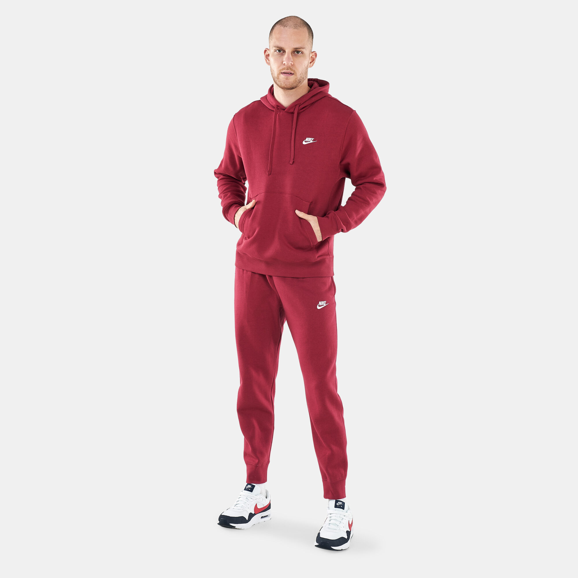 Red nike hoodie and sweatpants top