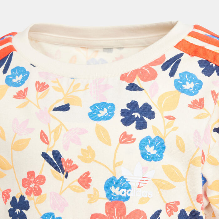 adidas Originals Kids' Floral T-Shirt and Bike Shorts Set (Younger Kids) Multi-Color image number 3