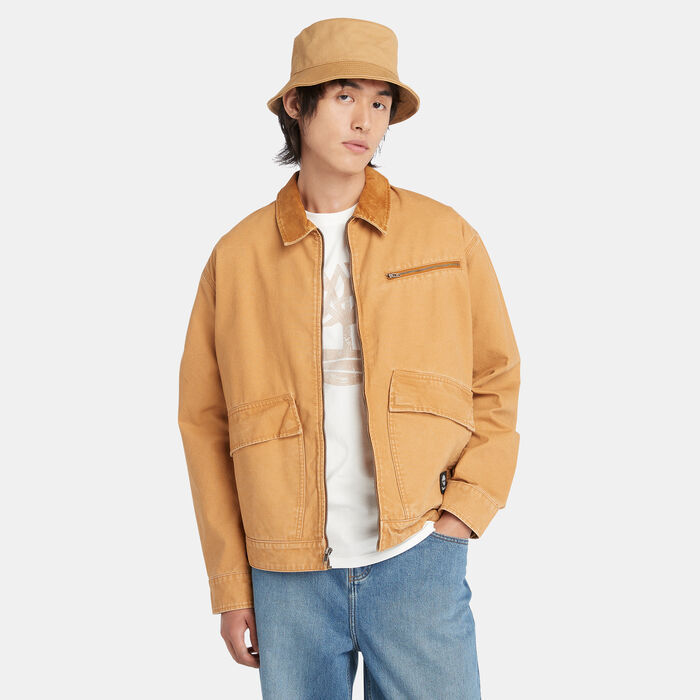 Timberland Men's Washed Canvas Jacket Brown Timberland Men's Washed Canvas Jacket Brown image number 0