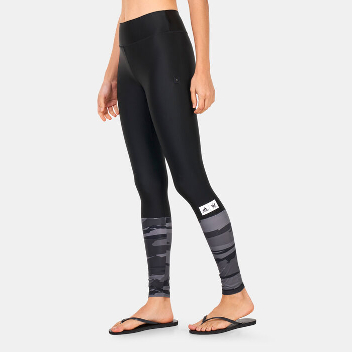 adidas Women's Thebe Magugu Full-Cover Swim Leggings Black image number 0