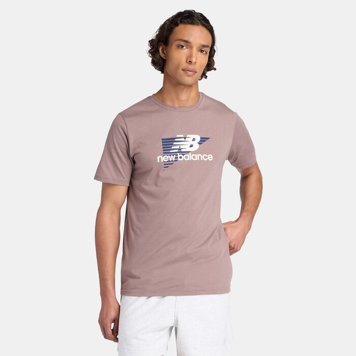 New Balance Men's Heathertech Graphic T-Shirt Beige image number 0