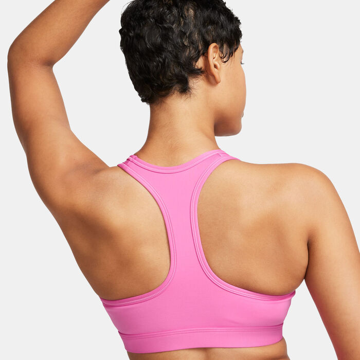 Nike Women's Dri-FIT Swoosh Medium-Support Training Sports Bra Pink Nike Women's Dri-FIT Swoosh Medium-Support Training Sports Bra Pink image number 9