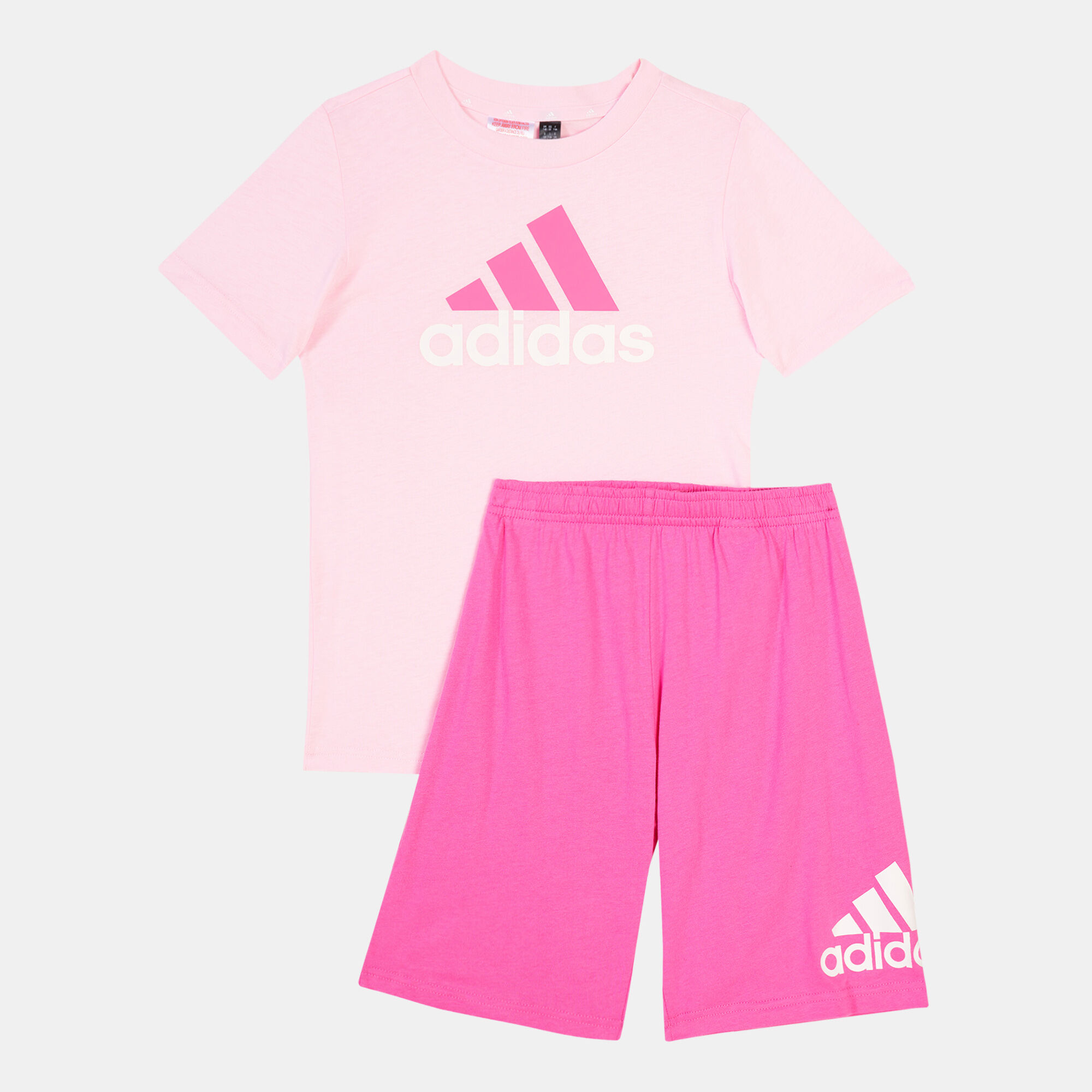 Kids Essentials Logo T Shirt and Short Set Pink adidas in KSA SSS