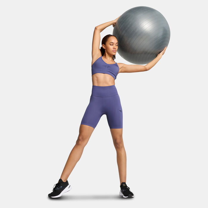 PUMA Women's SHAPELUXE Seamless Light-Support Training Sports Bra Purple image number 2