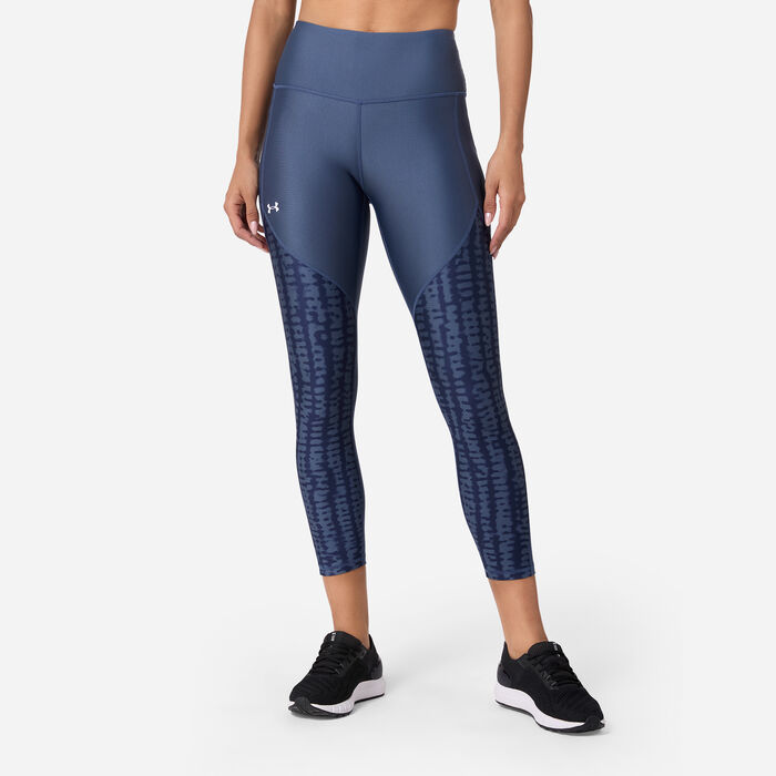 Under Armour Women's UA Tech Printed Panel Ankle Leggings Grey image number 0