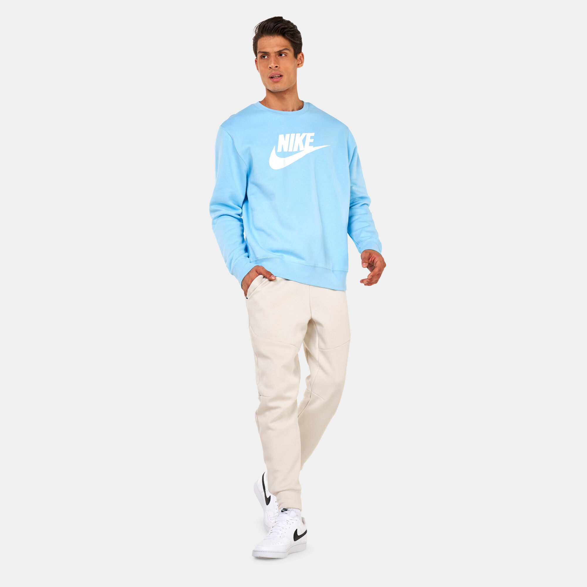 Men s Sportswear Club Fleece Graphic Crew Sweatshirt Blue Nike in KSA SSS