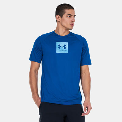 Under Armour Men's UA Tech™ Print Fill Training T-Shirt Blue Under Armour Men's UA Tech™ Print Fill Training T-Shirt Blue