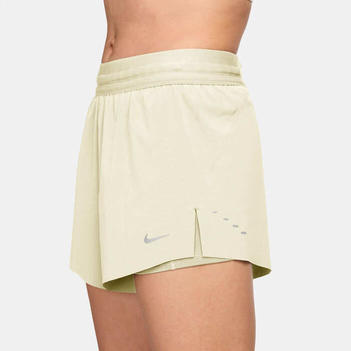 Nike Women's Swift Dri-FIT 2-in-1 Running Shorts yellow image number 2