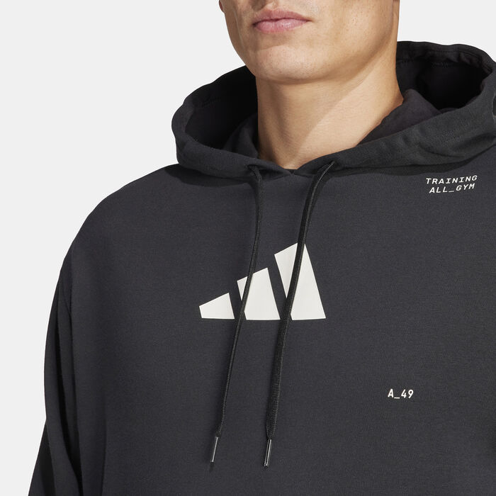 adidas Men's All-Gym Category Pump Hoodie Black image number 3