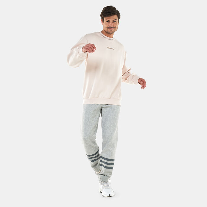 adidas Originals Men's Trefoil Linear Crew Sweatshirt Beige adidas Originals Men's Trefoil Linear Crew Sweatshirt Beige image number 2