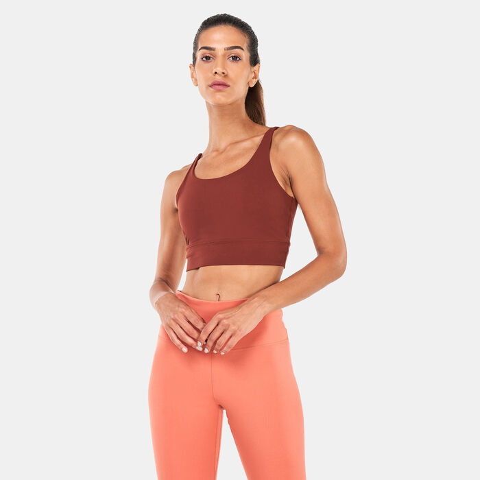 Nike Women's Yoga Luxe Infinalon Crop Top Brown image number 0