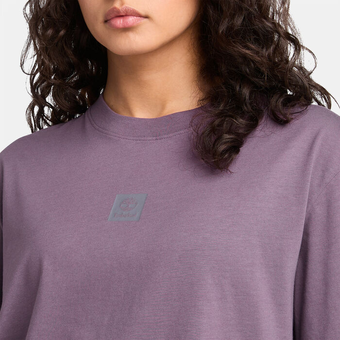 Timberland Women's Stack Logo T-Shirt Purple image number 3