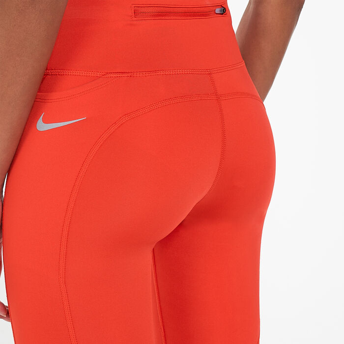 Nike Women's Fast Mid-Rise Crop Running Leggings Red Nike Women's Fast Mid-Rise Crop Running Leggings Red image number 3