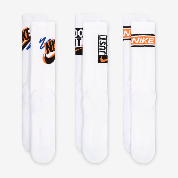 Nike Everyday Plus Dri-FIT Crew Socks (3 Pairs) White image number 2