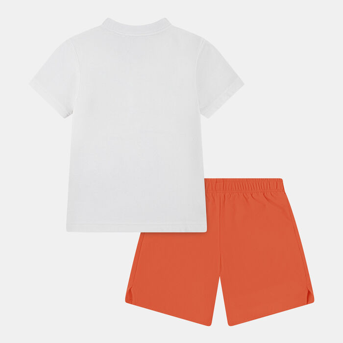 Nike Kids' Rhythm Dri-FIT Mesh T-Shirt and Shorts Set Orange image number 1
