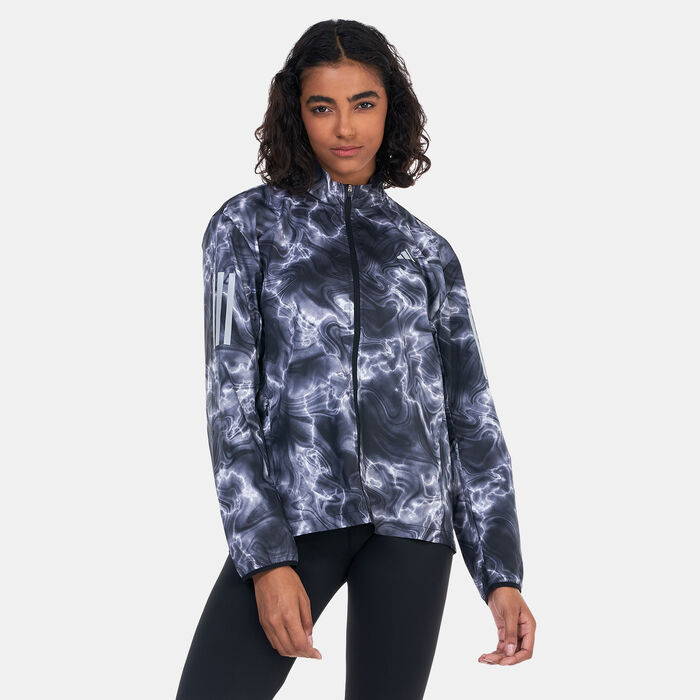 adidas Women’s Own The Run Allover Print Running Windbreaker Jacket Multi-Color adidas Women’s Own The Run Allover Print Running Windbreaker Jacket Multi-Color image number 0
