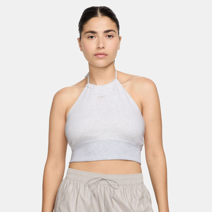 Nike Women's Sportswear Chill Terry Halter Crop Top White Nike Women's Sportswear Chill Terry Halter Crop Top White image number 0