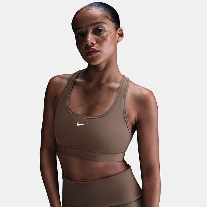 Nike Women's Swoosh Light-Support Training Sports Bra Brown image number 0