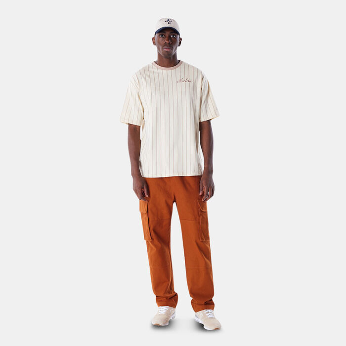 New Era Men's Pinstripe T-Shirt Beige New Era Men's Pinstripe T-Shirt Beige image number 2