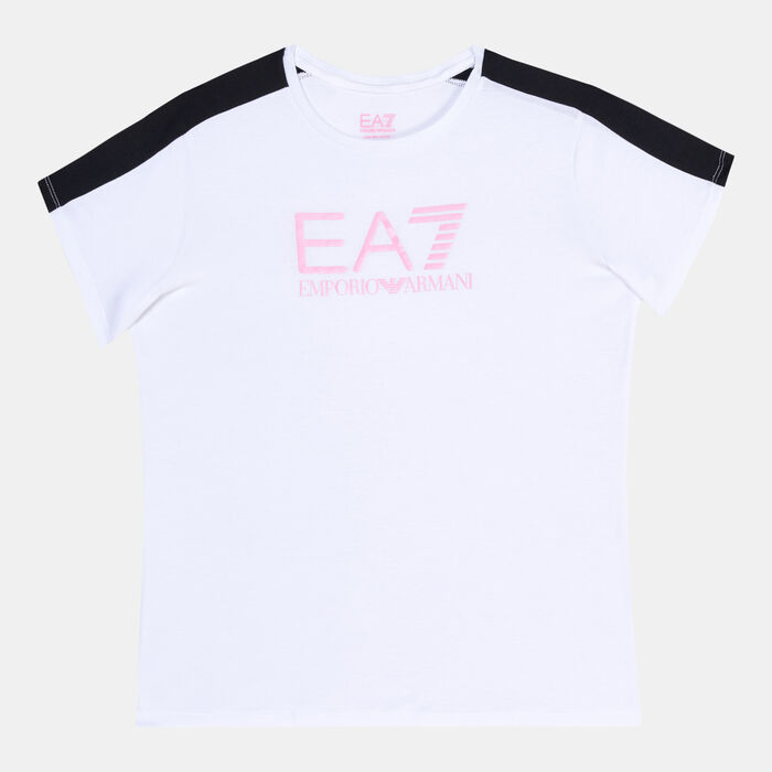 EA7 Emporio Armani Kids' Colourblock Logo T-Shirt White image number 0