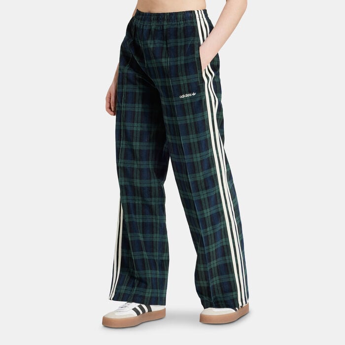 adidas Originals Women's Corduroy Tartan Pants Blue adidas Originals Women's Corduroy Tartan Pants Blue image number 0