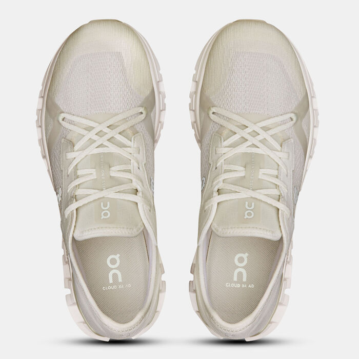 On Women's Cloud X 4 AD Running Shoes White On Women's Cloud X 4 AD Running Shoes White image number 2