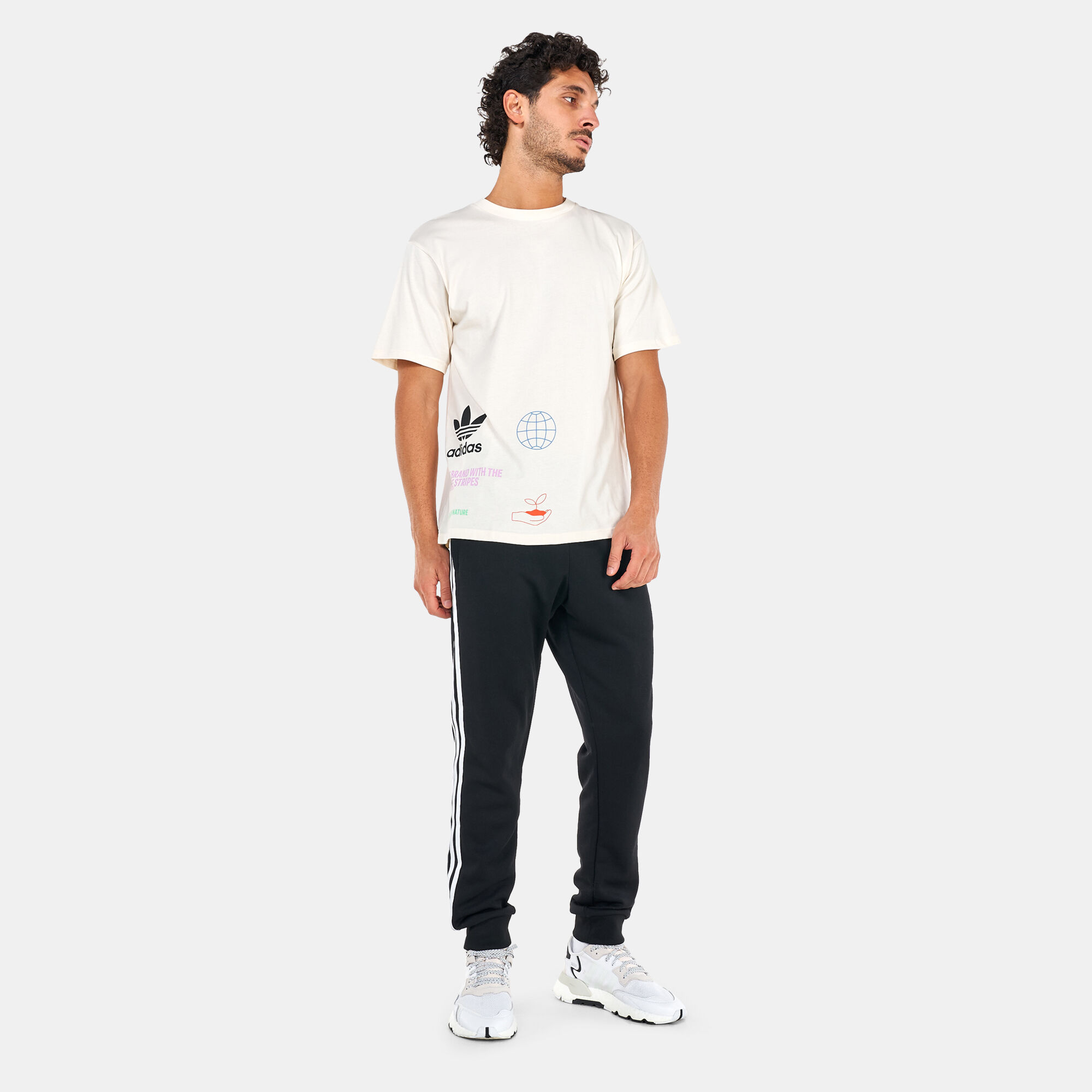 Adidas multi logo tee new arrivals
