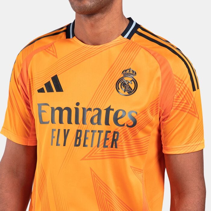 adidas Men's Real Madrid 24/25 Away Authentic Football Jersey Orange adidas Men's Real Madrid 24/25 Away Authentic Football Jersey Orange image number 3