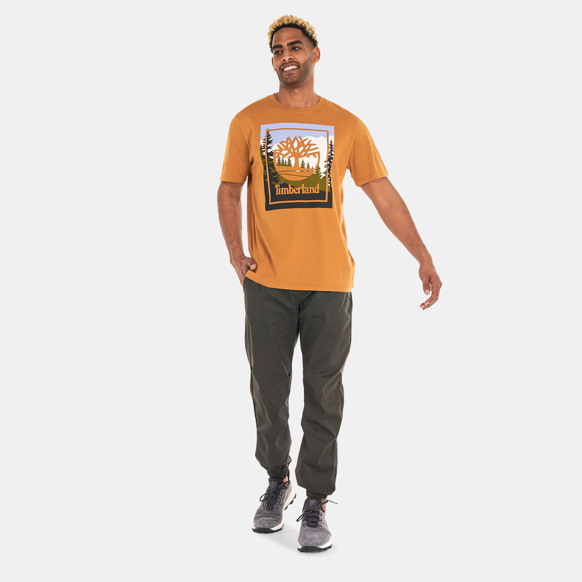 Shop Timberland Men's Outdoor Inspired Graphic T-Shirt Brown