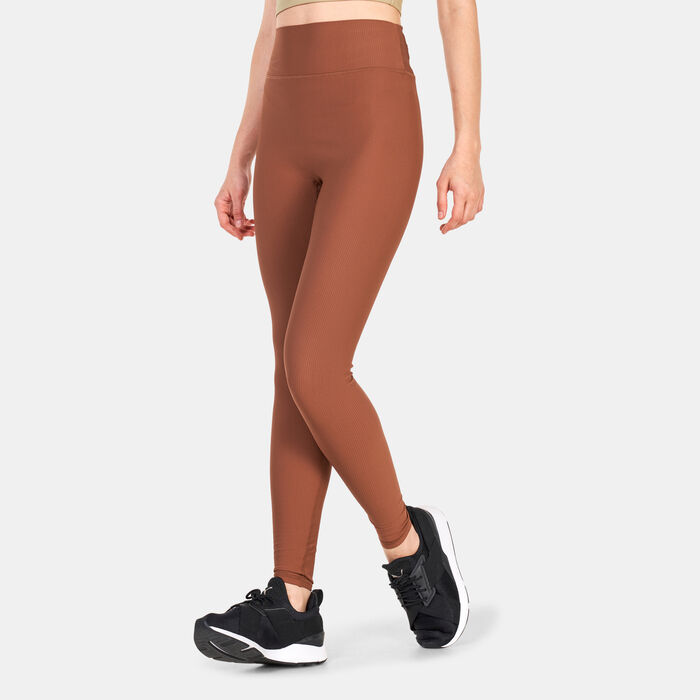 SQUATWOLF Women's Bodymap Rib Leggings Brown SQUATWOLF Women's Bodymap Rib Leggings Brown image number 0