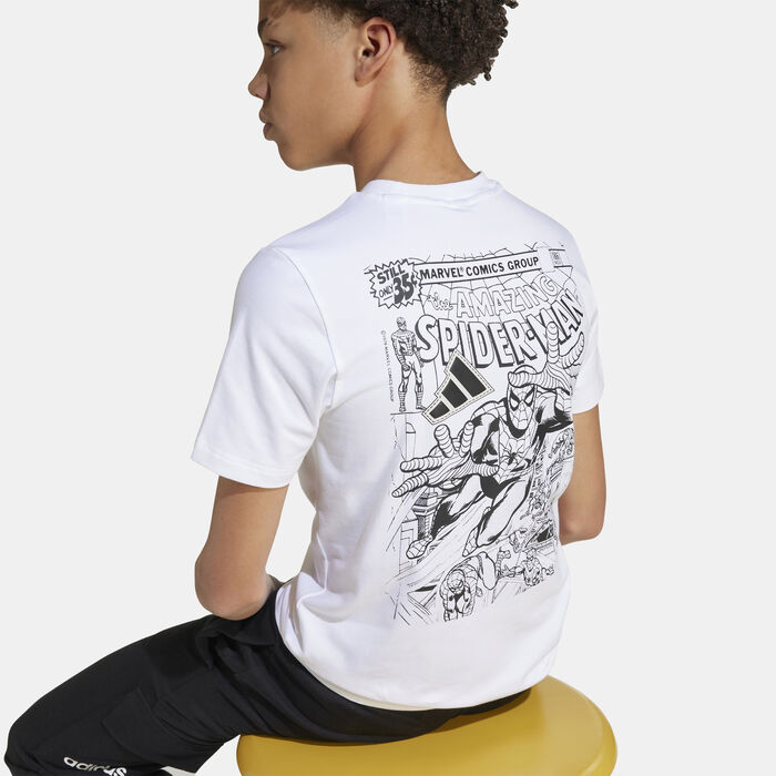 adidas Kids' Marvel Spider-Man Graphic T-Shirt White adidas Kids' Marvel Spider-Man Graphic T-Shirt White image number 3