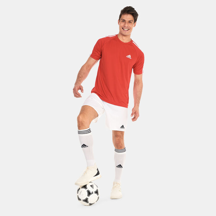 adidas Men's AEROREADY Sereno 3-Stripes T-Shirt Red adidas Men's AEROREADY Sereno 3-Stripes T-Shirt Red image number 2