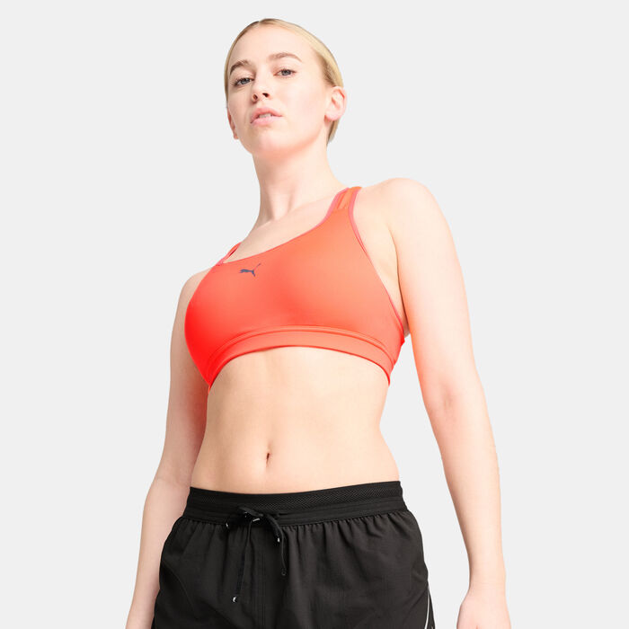 PUMA Women's 4KEEPS Medium-Support Running Sports Bra Red image number 0