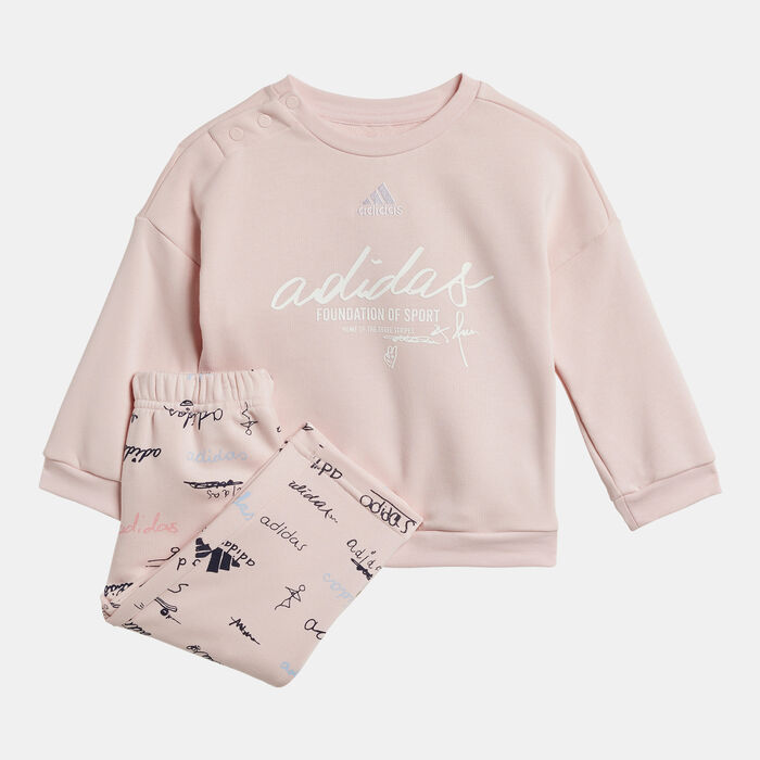 adidas Kids' Brand Love Sweatshirt and Sweatpants Set (Baby & Toddler) Pink adidas Kids' Brand Love Sweatshirt and Sweatpants Set (Baby & Toddler) Pink image number 0