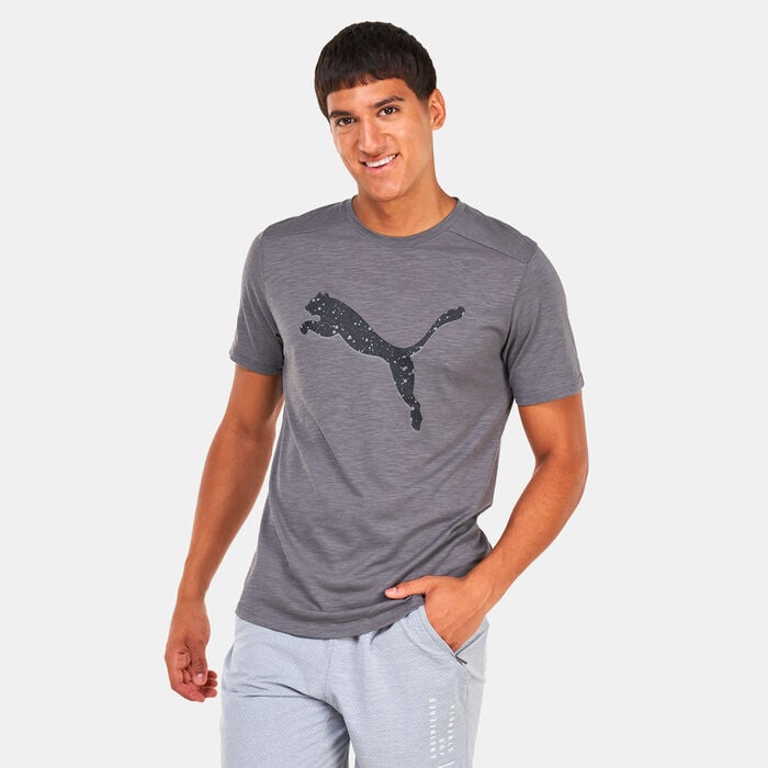 PUMA Men's Performance Logo Running T-Shirt Grey PUMA Men's Performance Logo Running T-Shirt Grey image number 0