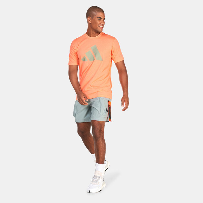 adidas Men's Train Essentials Feelready Logo Training T-Shirt Orange adidas Men's Train Essentials Feelready Logo Training T-Shirt Orange image number 2