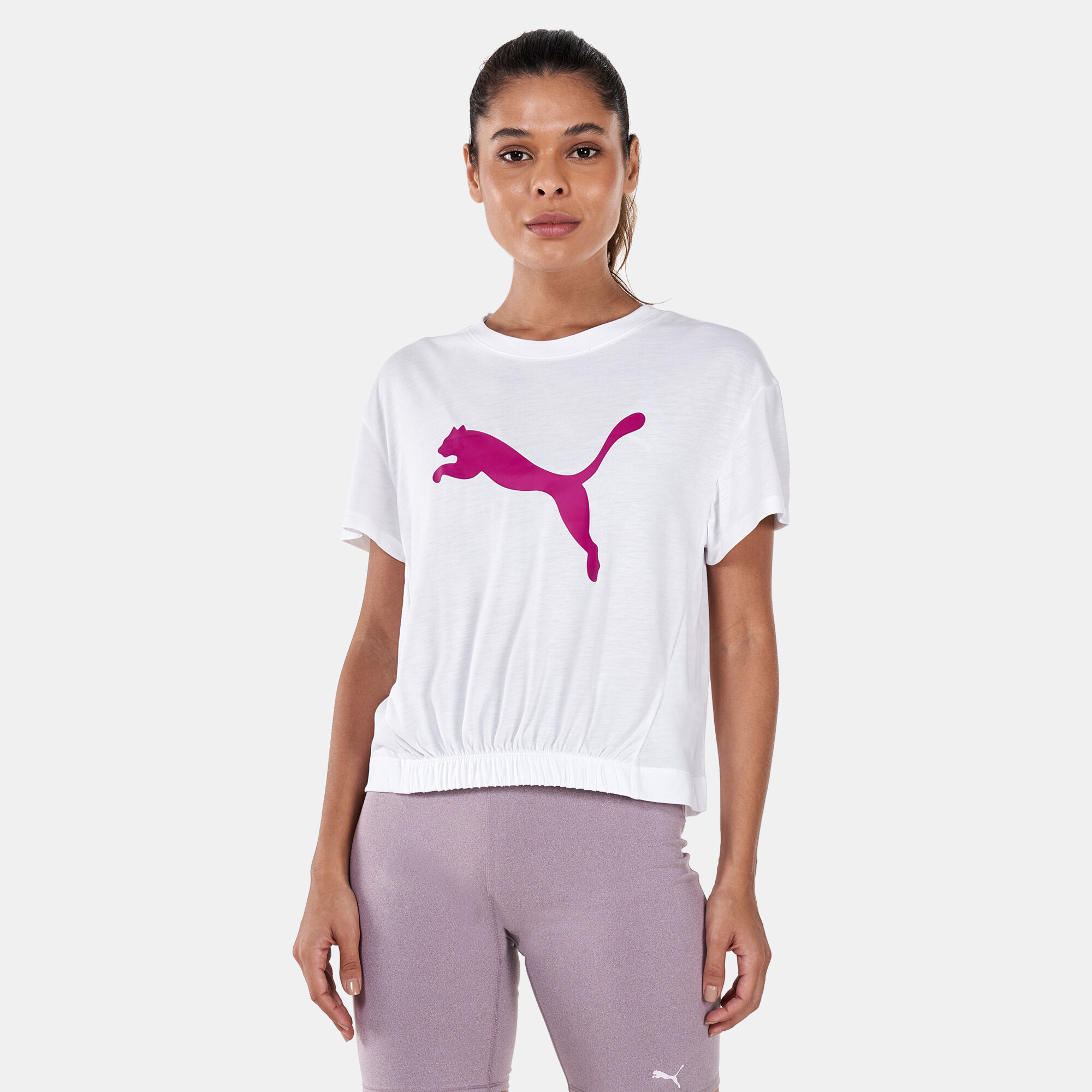 Pink and white puma shirt sale