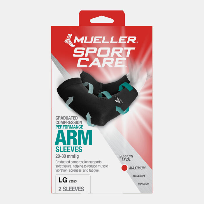 Mueller Graduated Compression Arm Sleeves Black Mueller Graduated Compression Arm Sleeves Black image number 2