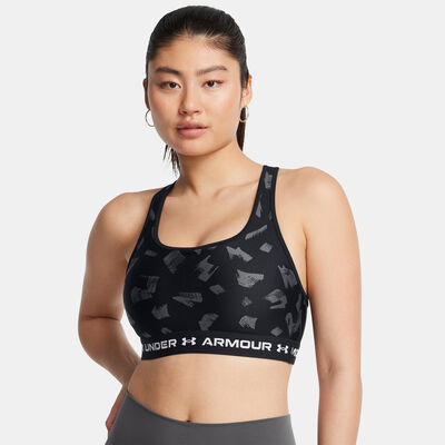 Under Armour Women's Armour Medium Support Printed Sports Bra Black Under Armour Women's Armour Medium Support Printed Sports Bra Black