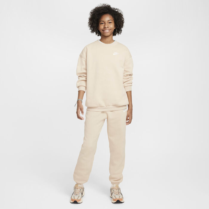 Nike Kids' Sportswear Club Fleece Sweatshirt Beige image number 4