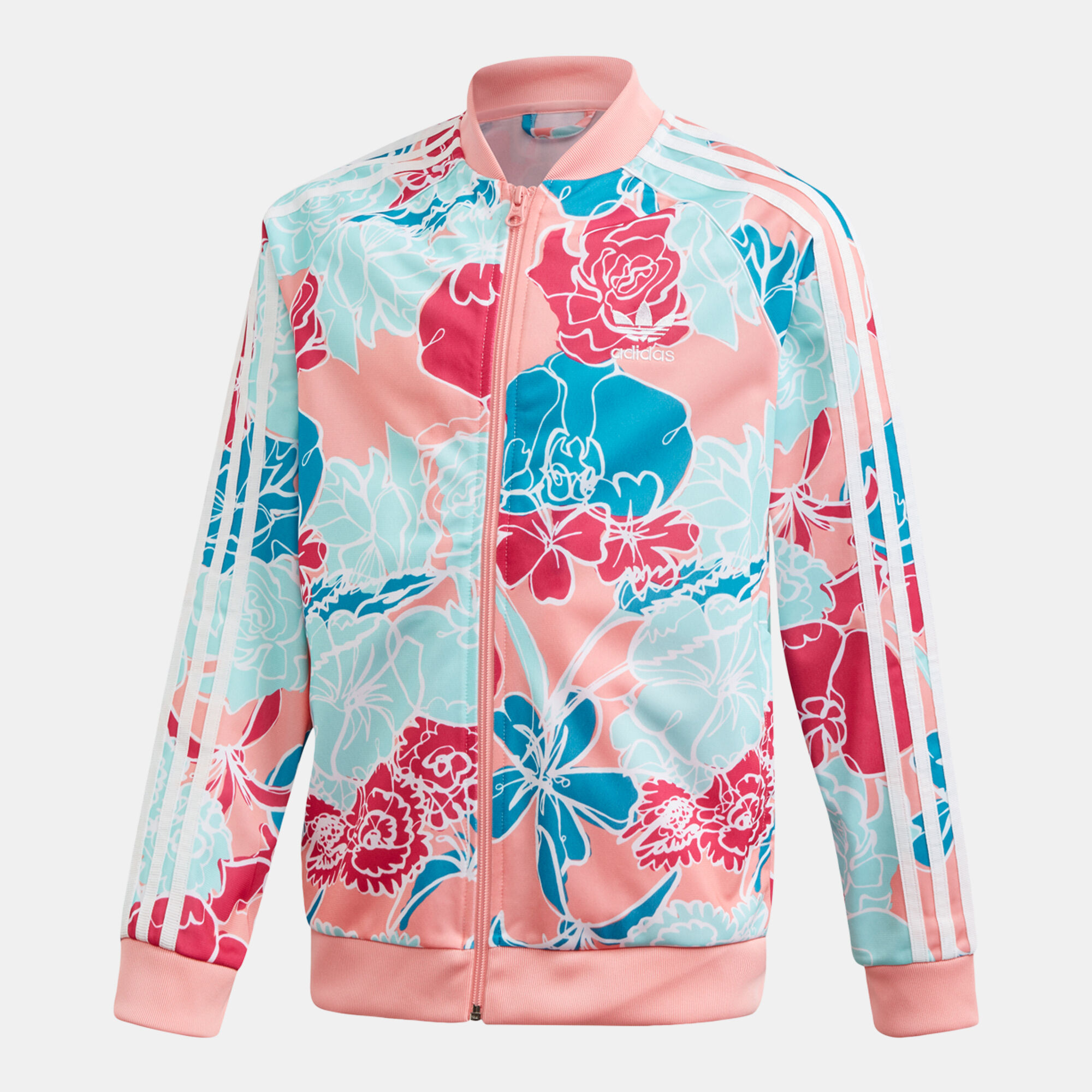 Adidas floral jacket pink sales