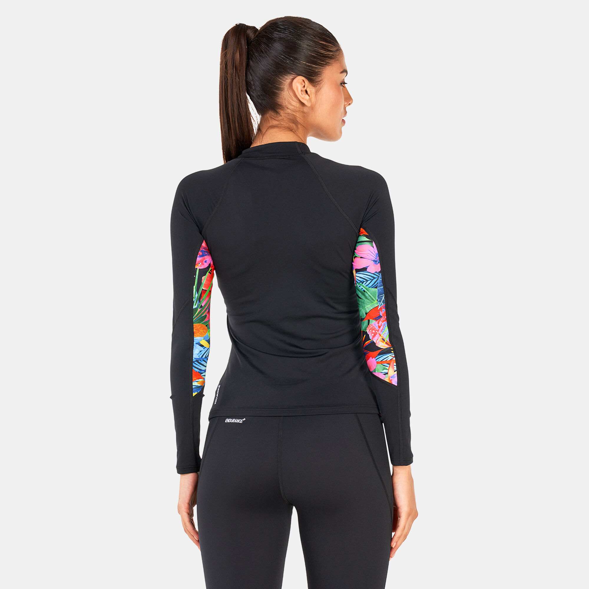 Shop Speedo Women's Printed Long Sleeve Rashguard Black