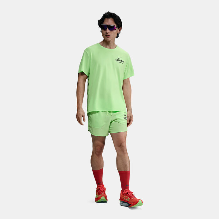 Nike Men's Miler Running T-Shirt Green Nike Men's Miler Running T-Shirt Green image number 2