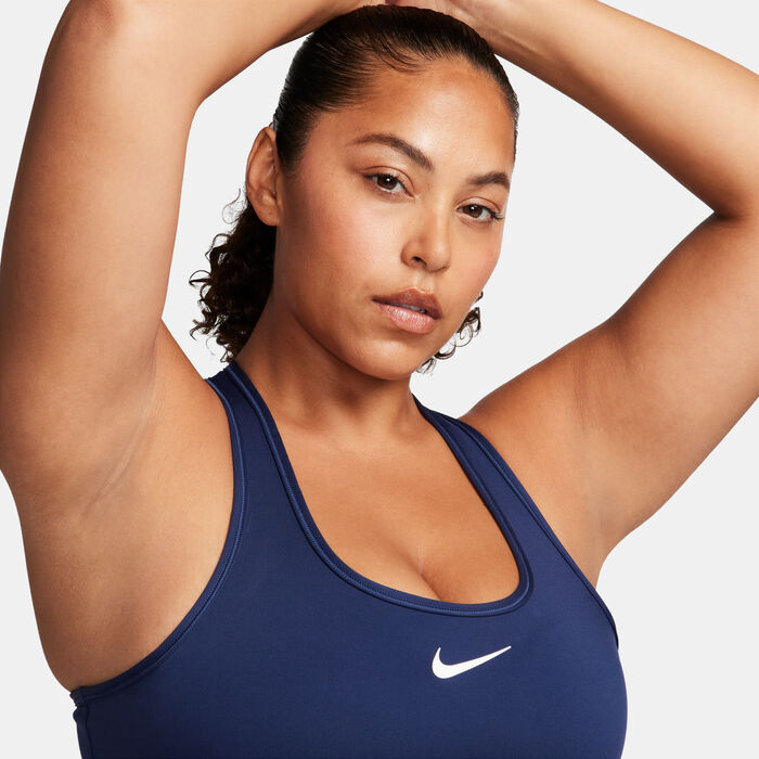 Nike Women's Swoosh Medium Support Training Sports Bra Blue Nike Women's Swoosh Medium Support Training Sports Bra Blue image number 3