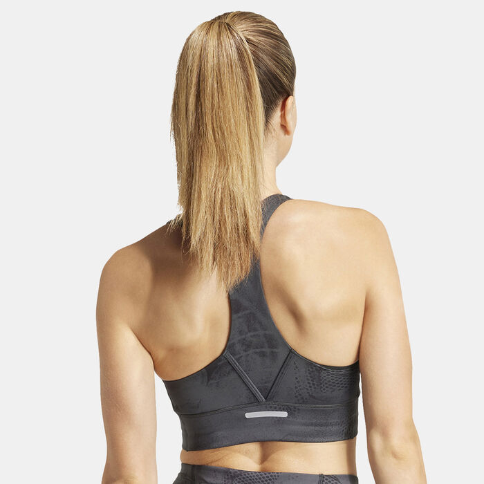 adidas Women's Run Pocket Medium-Support Training Sports Bra Black adidas Women's Run Pocket Medium-Support Training Sports Bra Black image number 1
