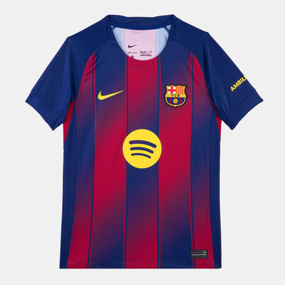 Nike Kids' FC Barcelona 25/26 Home Replica Football Jersey Blue